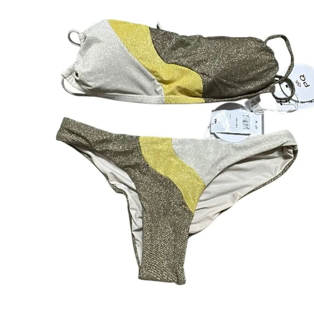 New. PQ gold metallic teeny bikini. Retails $154